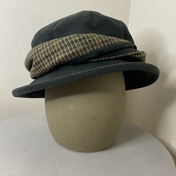 VTG Hatman of Ireland Wax Cotton Hat Tweed Wool Herringbone Twist Sz Unisex Med main image 14